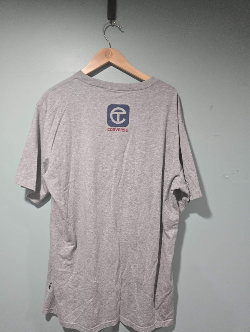 Teflar X Converse Star Logo Spellout Graphic T Shirt Gray Men's 2XL - Picture 2 of 3